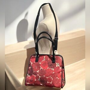 Brighton Vera Neumann Floral Mum Print Ladybug Satchel Tote Handbag.